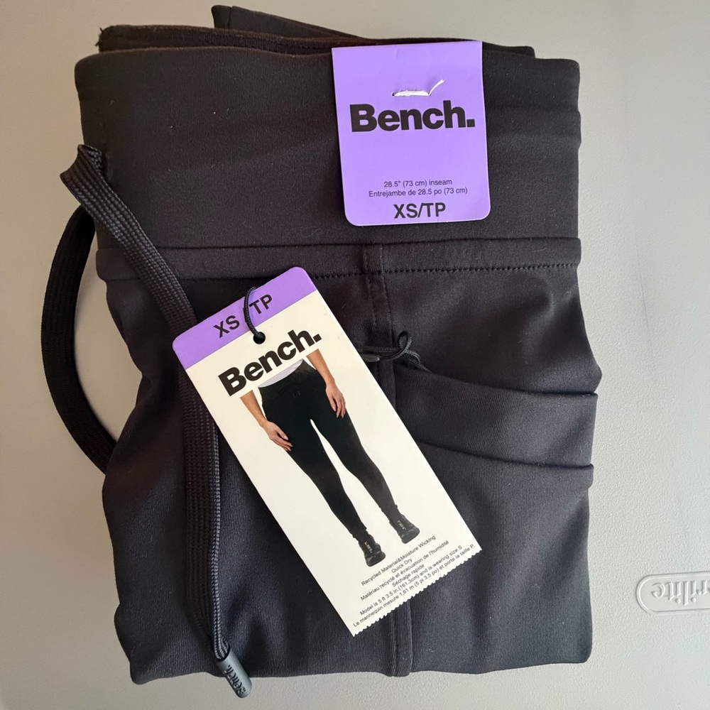 Bench Women’s Fleece-Lined Black Leggings – XS – Side Pockets – NWT - Picture 3 of 7
